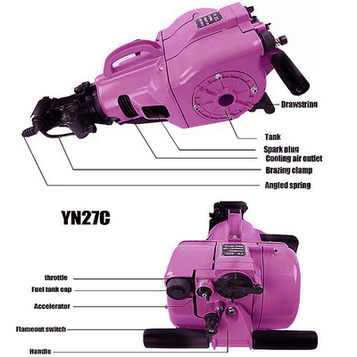 27KG βενζίνη πετρώματος τρυπάνι χειροκίνητο Jack Hammer εσωτερική καύση πετρώματος τρυπάνι μηχανή για την κατασκευή 746 * 315 * 229mm
