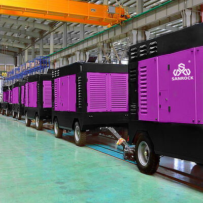 Αεροσυμπιεστής περιστροφικού κοχλία 15HP, κινητός πετρελαιοκίνητος αεροσυμπιεστής μονής βίδας