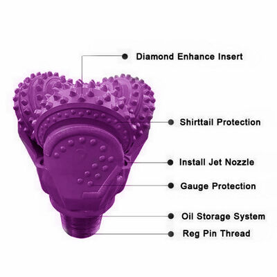 Τρυπάνι βράχου Tricone Rock Bit Εργαλεία γεώτρησης πετρελαιοπηγών Τρυπάνι κώνου κυλίνδρου καρβιδίου βολφραμίου