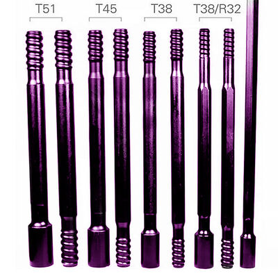 Ράβδος τρυπανιού βράχου Εργαλεία γεώτρησης εξόρυξης T38 Ράβδος τρυπανιού προέκτασης με σπείρωμα Top Hammer