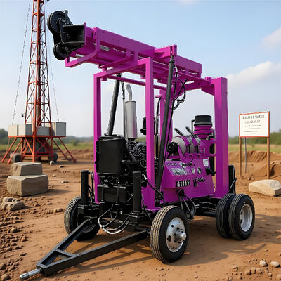Rock Core Drilling Rig High Pressure Mud Pump And Reinforced Mast Trailer Core Drilling Machine Price 
